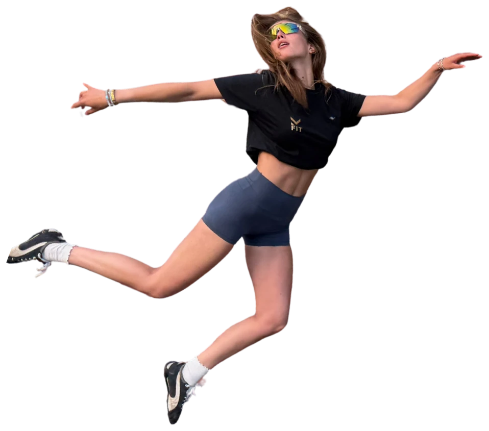 Mitglied im MFit-Shirt im Sprung